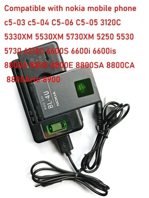 Batería BL-4U + Cargador LCD + Cable Cargador Para Nokia c5-03 c5-04 C5-06 C5-05 Foto 1 de 4