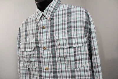 Duluth Trading Co Button Up Shirt Plaid Long Sleeve Wicking Pockets Mens Size XL - Image 1 of 4