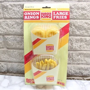 Anillos de cebolla y papas fritas grandes Burger King realistas de colección 1987 difícil de encontrar - Imagen 1 de 9