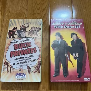 2 SEALED Bud Abbott & Lou Costello VHS Tapes - Buck Privates & Who Done It - Picture 1 of 4