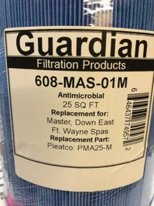 Guardian Filtration Pool Spa Filter 608-MAS-01M Pleatco PMA25-M Antimicrobial - Picture 1 of 3