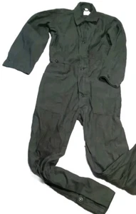 Vintage Denim Overall Herren Medium Grün Baumwollsatin Militär 70er Mechaniker - Bild 1 von 5