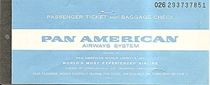 Airline Ticket - Pan American Airways System - 2 Flight Format - 1965 (T334) - Picture 1 of 1