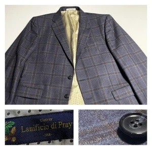 Joseph Abboud Custom Italian Flannel Wool Windowpane Jacket Sport Coat (42) USA - Picture 1 of 19