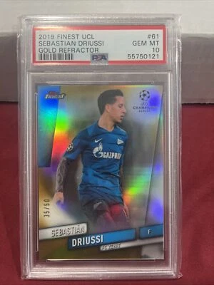 2019 Finest UCL Sebastian Driussi Gold Refractor #61 PSA 10 GEM MINT! Low Pop!! - Image 1 of 2