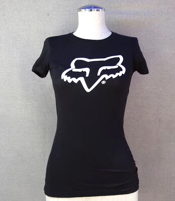 Nueva Camiseta Fox Racing Para Mujer Adolescente Respondida Clásica Negra Calce Ajustado WTSH-23 Foto 1 de 2
