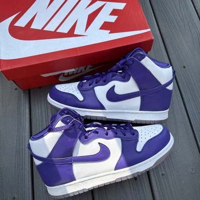 New Nike Dunk High Varsity Purple US Size 12W/ 10.5M DC5382-100 - Image 1 of 4
