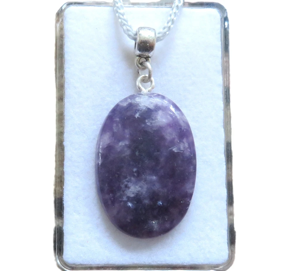 Lepidolith Cabochon Anhänger mit Ringschlaufe Nr. 4287 - Bild 1 von 1