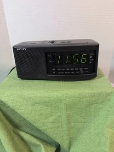 Sony Dream Machine FM/AM Dual Alarm Clock Radio ICF-C740 Black Tested Working - Picture 1 of 8