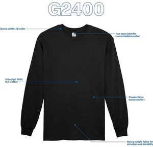 Gildan Erwachsene Ultra Baumwolle Langarm T-Shirt G2400 schwarz LARGE ONLY - Bild 1 von 4