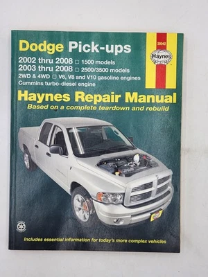 Ram Pickup 1500 modelos 2002-08 y 2500/3500 modelos 2003-08 Haynes manual de reparación Foto 1 de 3