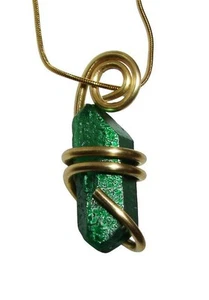 Rare Apple Aura Lemurian Seed Quartz Pendant Bronze #152 - Picture 1 of 3