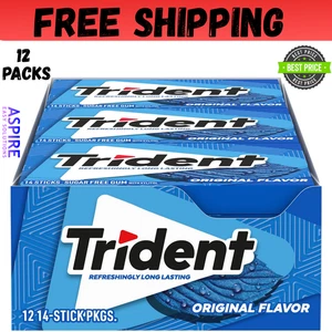 Trident Original Flavor Zuckerfreier Kaugummi, 12 Packungen à 14 Stück (168 Stück insgesamt) - Bild 1 von 9