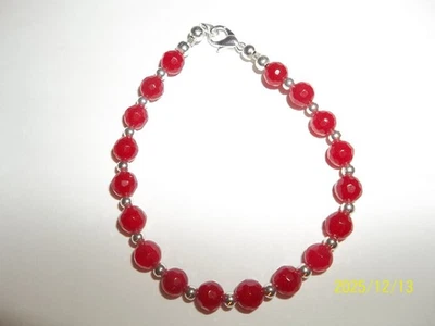 7  1/2" 925 silver ruby bracelet  7.4grams - Image 1 of 4