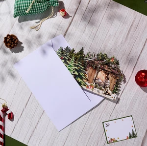 Biglietto di Natale Pop-Up Musicale 3D con Luci LED - Gioca "Gioia al Mondo", ... - Foto 1 di 9