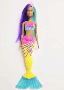 Barbie Dreamtopia Mermaid Doll Yellow Light Blue Tail Mattel - Picture 1 of 17