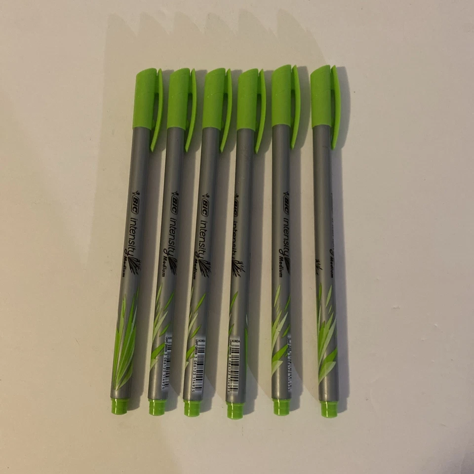 BIC Intensity Fineliner 标记笔 精细 0.4 毫米,中等 1.0 毫米,仅 6 绿色 — 第 1/1 张图片