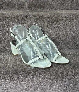 Calvin Klein Damen Sandalen Weiß Ganzleder Weiß Blockabsatz EU 37, UK 4 - Bild 1 von 12