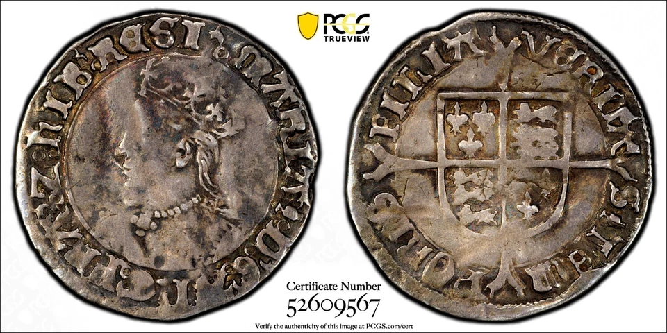 GREAT BRITAIN ENGLAND Mary (1553-1554) Silver Groat Hammered PCGS VF25 S-2492(7) - Image 1 of 4