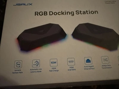 JSAUX HB1201 RGB Docking Station for ROG Ally USB-C HDMI Ethernet SD TF 100W  - Image 1 of 4