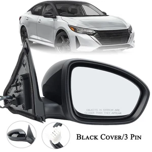 Espejo retrovisor lateral para Nisaan Sentra 2020-2025 pasajero derecho manual plegable 3 pines negro - Imagen 1 de 16