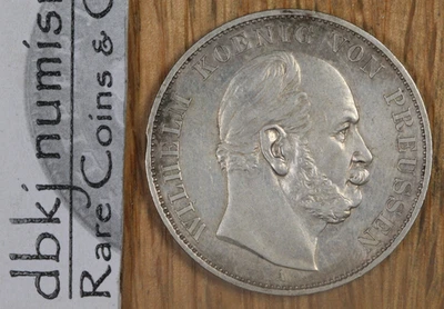 1871A German States - Prussia -  1 Thaler - Victory - KM 500 XF Extra Fine dbkjA - Image 1 of 3