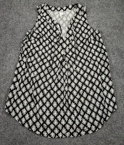 Old Navy Tank Womens Large Maternity Black Tunic Leaf Print V-Neck Sleeveless - Picture 1 of 4