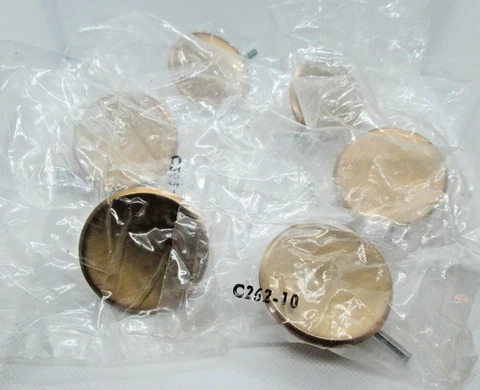 Vintage National Lock Lot of 6 Drawer Pulls Concave Knobs Dull Bronze C262-10 Cover