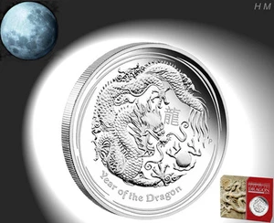 Lunar Silver Coin Dragon 1/2oz 0,5 $ Perth Australia PROOF COA+Box Mintage 4,000 - Picture 1 of 3