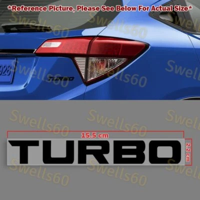 Juego de 2 pegatinas de vinilo calcomanía coche Honda Civic NEGRO Turbo para 16 2016 + (6"x0,8") Foto 1 de 4