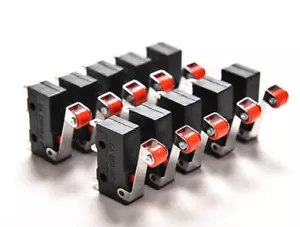 10 pz. microswitch con rotella a leva pulsante fine corsa micro switch 250VAC 5A - Imagen 1 de 2