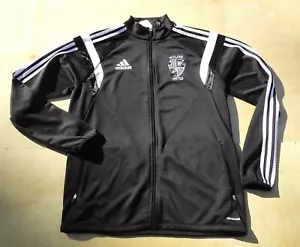 Size Medium Men Adidas Tricot Track Jacket Moline United Soccer #32 Black/Blac - Picture 1 of 7