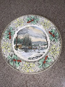 Adams England WINTER SCENES In The Country Dinner Plate Ice Harvesting 10.5” - Picture 1 of 7