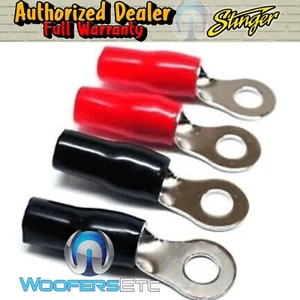 STINGER SPT5108 CAR PRO CHROME 8 GAUGE WIRE INPUT RING TERMINALS TO 5/16" NEW - Picture 1 of 3