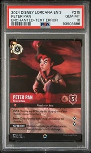 Disney Lorcana Peter Pan Pirate's Bane Enchanted TEXT ERROR #215 PSA 10 GEM MINT - Bild 1 von 2