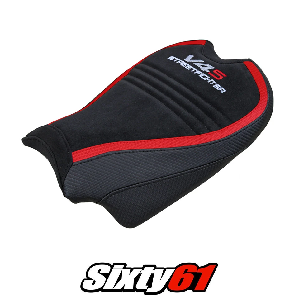 Funda de asiento Ducati Streetfighter V4 S Tappezzeria 2020-2024 terciopelo rojo negro velocidad Foto 1 de 4