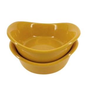 2 Rachel Ray Stoneware Yellow Gold Dipping Cup 3 oz Condiment Bowls Ramekins - Picture 1 of 7