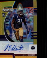 2020 Panini Prizm Draft Picks Refractor Gold Autograph #187 Jalen Elliott Auto 
