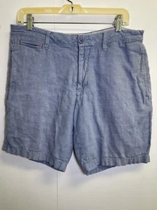 Untuckit Shorts Leinenmischung Herren Größe 32 blau Chino vorne flach Stretch adrett - Bild 1 von 5