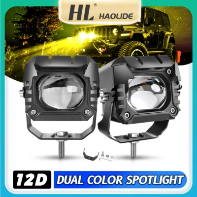 2X 3inch LED Work Light Bar Cube Pods Offroad Driving Fog Lamp Spot Amber White - Imagem 1 de 4