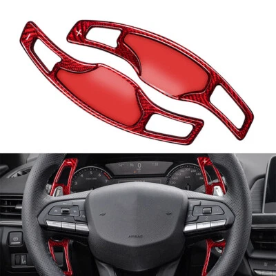Steering Wheel Paddle Shifter Extension Carbon Fiber For Cadillac CT5 20-22 Red - Image 1 of 4