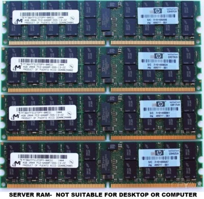 4GB 8GB 16GB 32GB Memory Ram DDR2 PC2 6400P 800 MHz 240 ECC Server Ram 2x Lot GB - Image 1 of 4