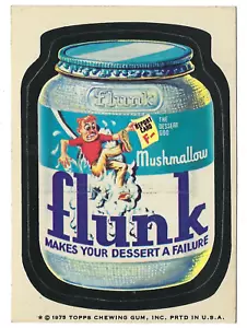 Topps Wacky Packages 1975 14ª serie 14 FLUNK MUSHMALLOW espalda blanca casi nuevo- - Imagen 1 de 1
