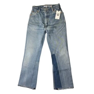 Re/Done Levi's Jeans 24 High Rise Patchwork Ankle Crop 70's Loose Flare MSRP 375 - Picture 1 of 5