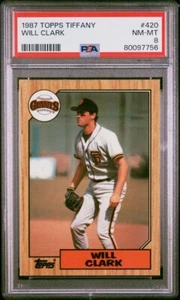 1987 Topps Tiffany #420 Will Clark Rookie (RC) PSA 8 - Foto 1 di 2