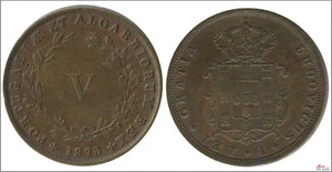 Portugal 5 Reis 1875 MBC / VF KM00513-75 - Picture 1 of 1