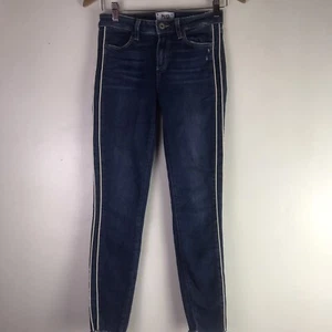 Paige Verdugo Ankle Skinny Indigo/Cream Denim  Jeans Womens 26 Stretchy - Picture 1 of 10