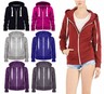 Womens Ladies Warm Fleece Plain Colour Hoodie Zip Up Jacket Jumper Hoody Top8-14