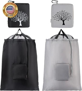 2 Packs Travel Laundry Bags, Foldable Dirty Clothes Bag 【Upgraded】 with Drawstr - Picture 1 of 6