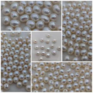 Freshwater Pearls Beads, Grade AAA, Drilled And Half Drilled, Loose - Picture 1 of 12